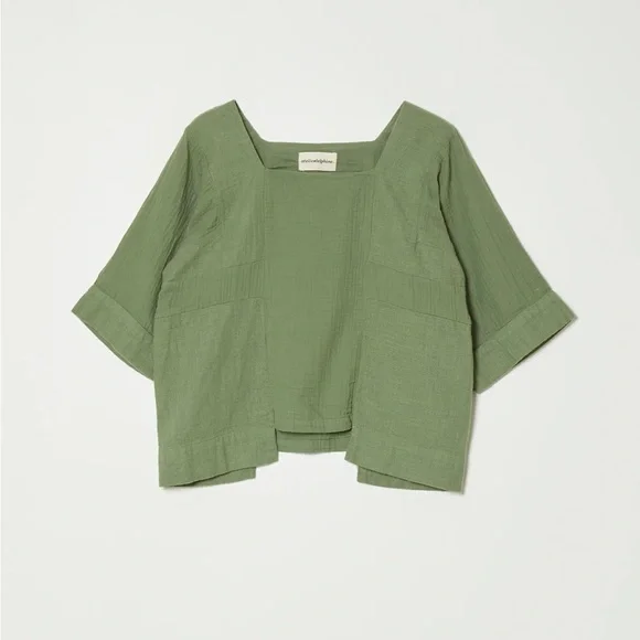 Atelier Delphine Block Top in Crinkled Cotton - Dried Mint - Picture 2 of 5